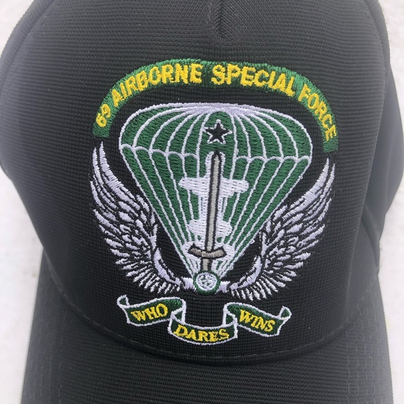 69 Airborne Specia Force Hat Cap Paratrooper Who Dares Wins Black, OSFA - Picture 2 of 5